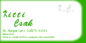 kitti csak business card